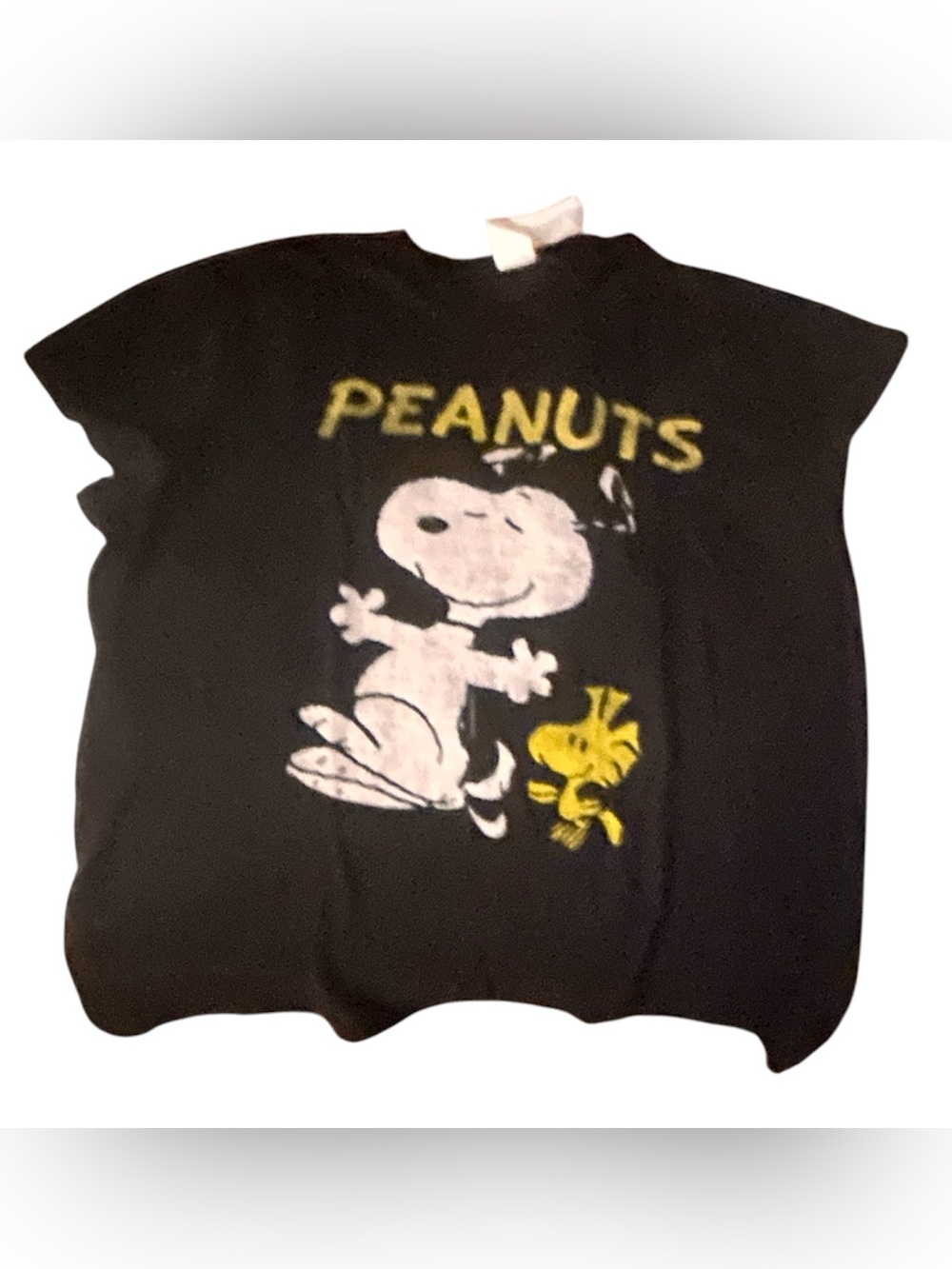 2005 Peanuts Snoopy & Woodstock Black Graphic Tee women XL